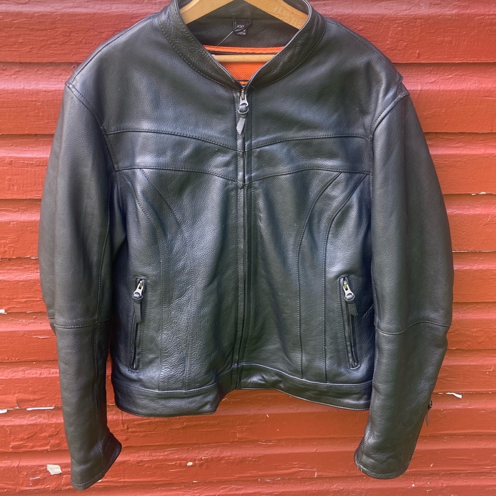 First Classics Black Leather Motorcycle Jacket Women's Size XXL - Men's Size L